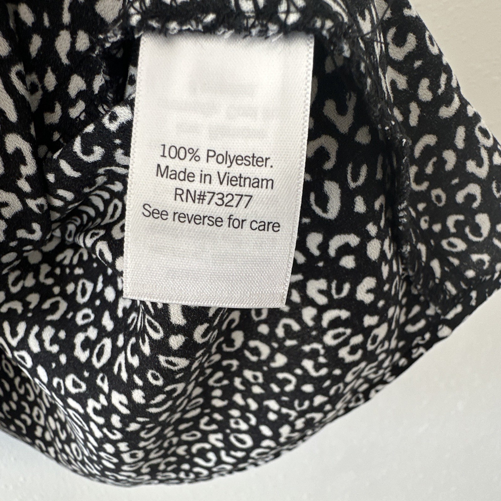 Nine West Camisole XXL Black White Animal Print V-Neck Spaghetti Strap Polyester