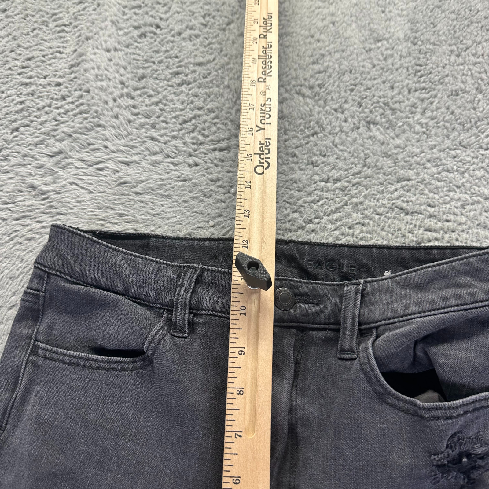 American Eagle Outfitters Jeans Womens 8 Black Denim Cotton Jegging Distressed