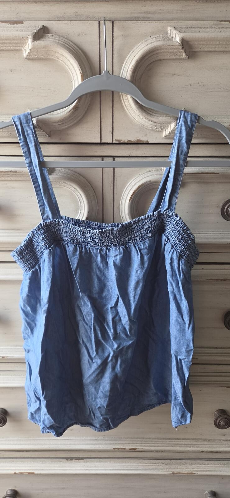 Old Navy Blue Smocked Spaghetti Strap Tank Top Size M