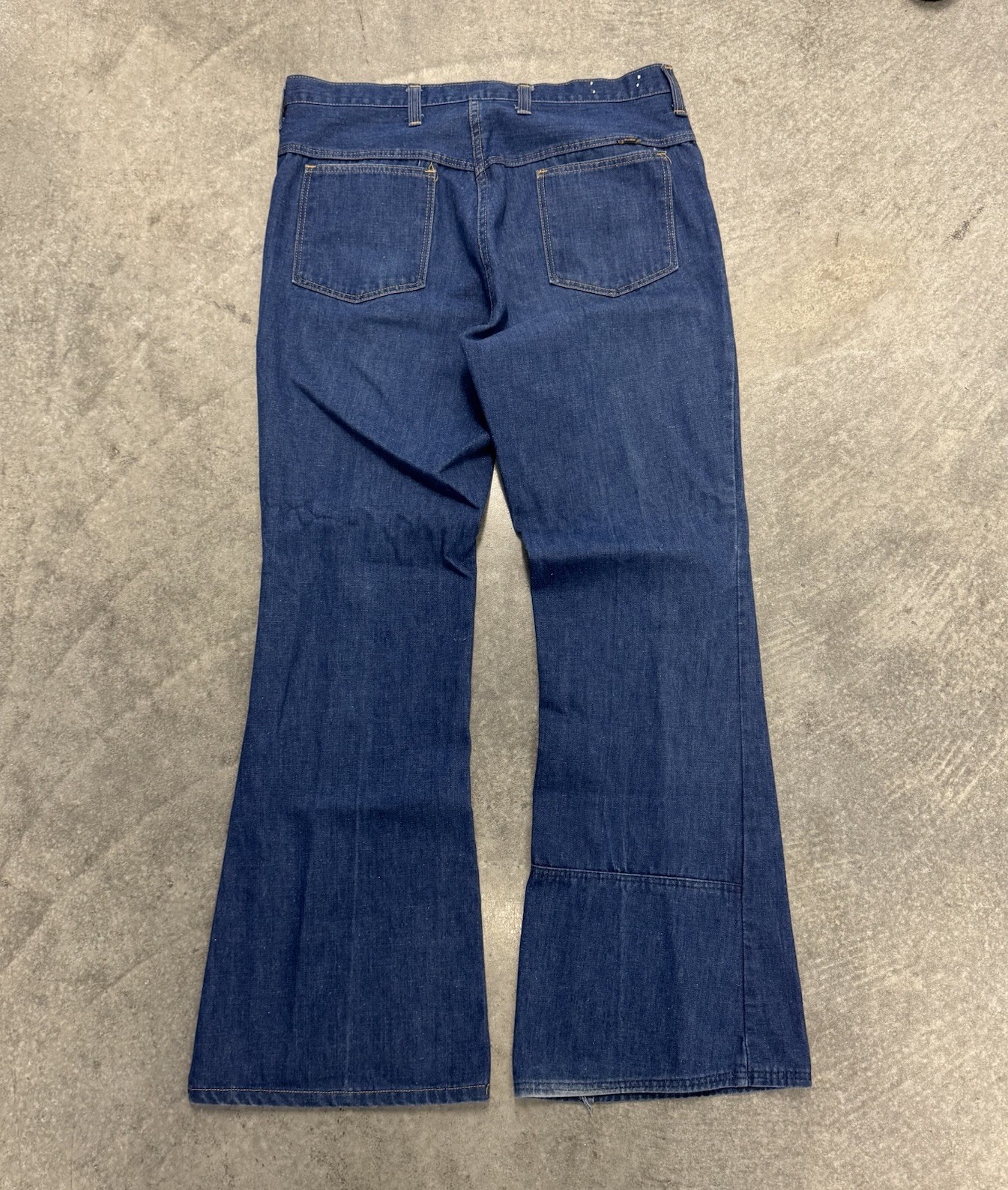 Vintage 70’s Mens Flare Jeans Super Wide Leg Repaired 34 x 30