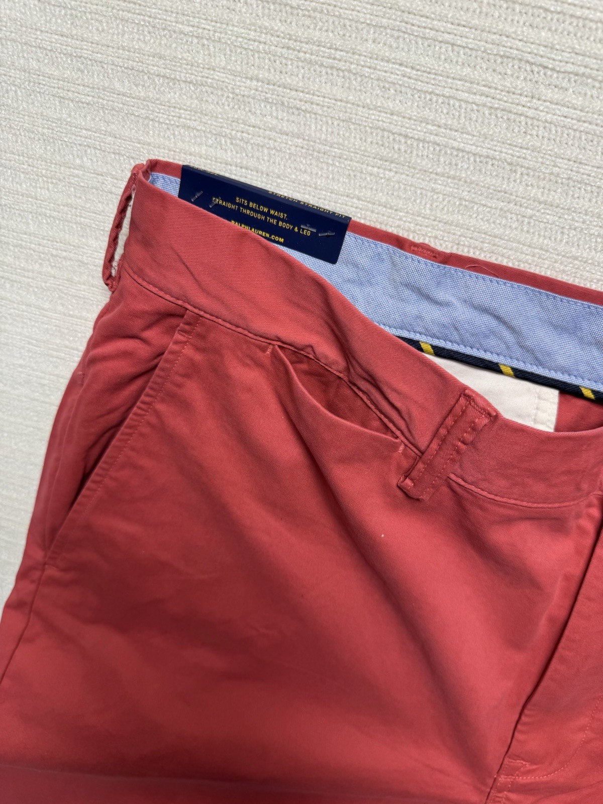 Polo Ralph Lauren Mens Stretch Straight Fit Chino Twill Pants Salmon/Red NWT