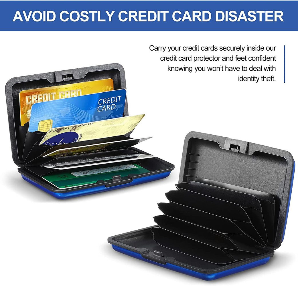Credit Card Protector,RFID Blocking Aluminum Wallet Women Mens Credit Cards Case