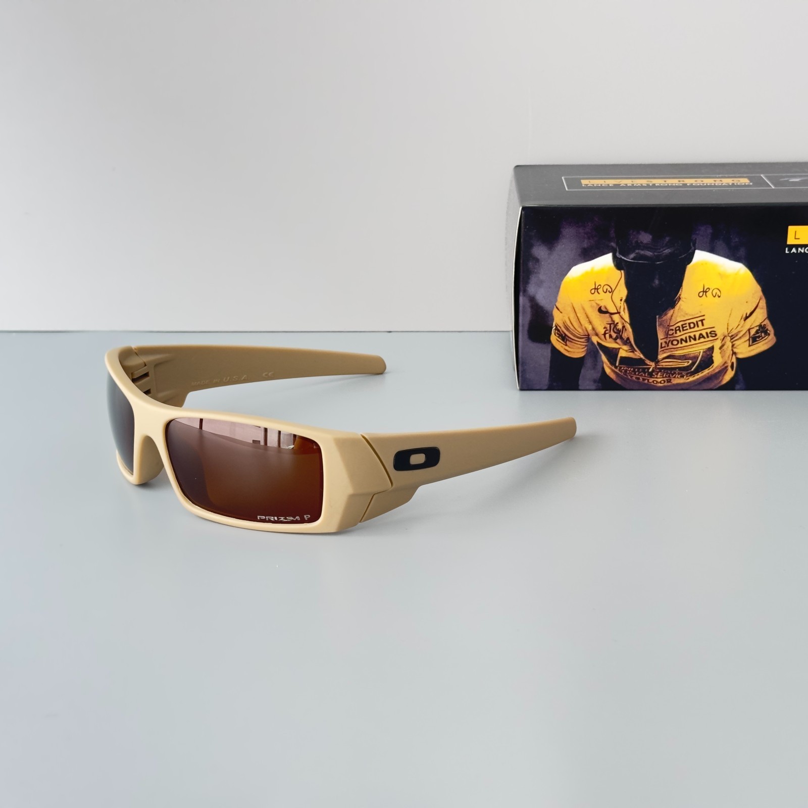 Oakley Gascan OO9014 Polarized Sunglasses Matte Sand Tan Frame BrownLens