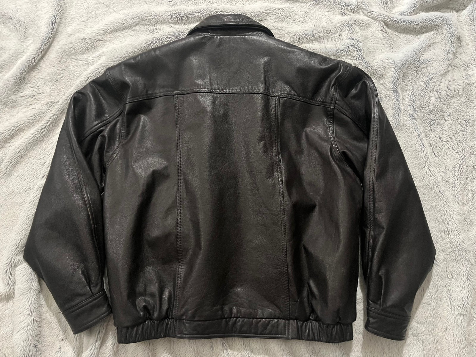 Vintage Y2K | Members Only | Dark Brown Genuine Leather | Bomber Jacket Medium