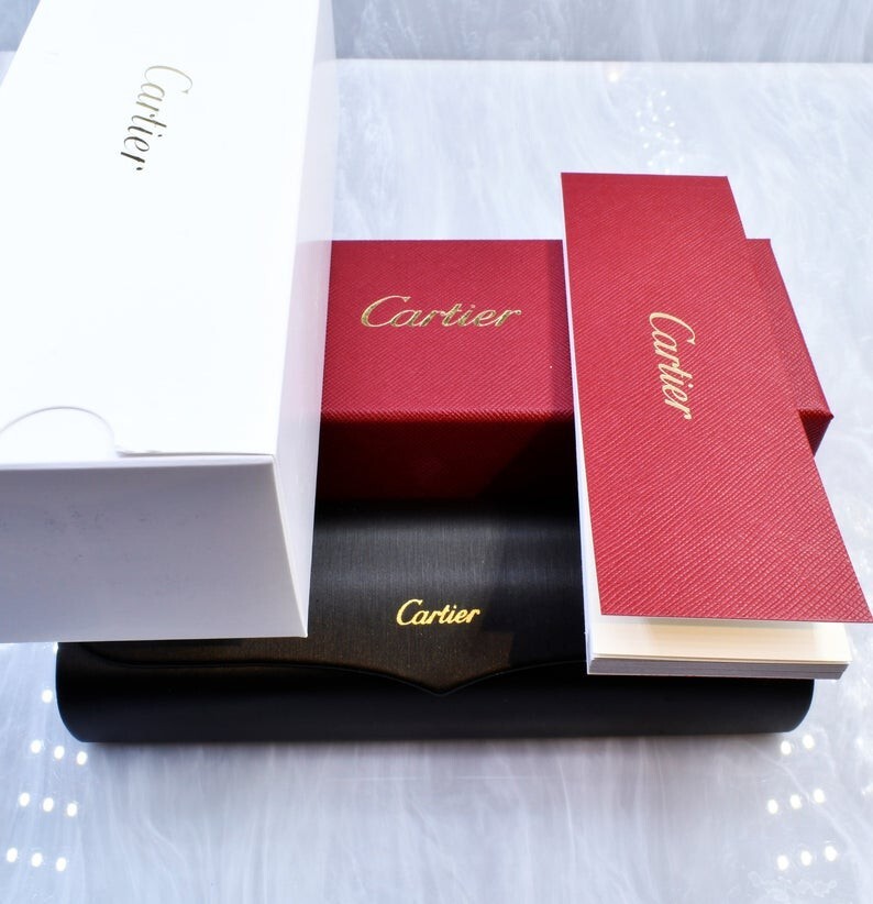 Cartier rimless white c decor gold Diamond cut white pearl sunglasses ct0056o