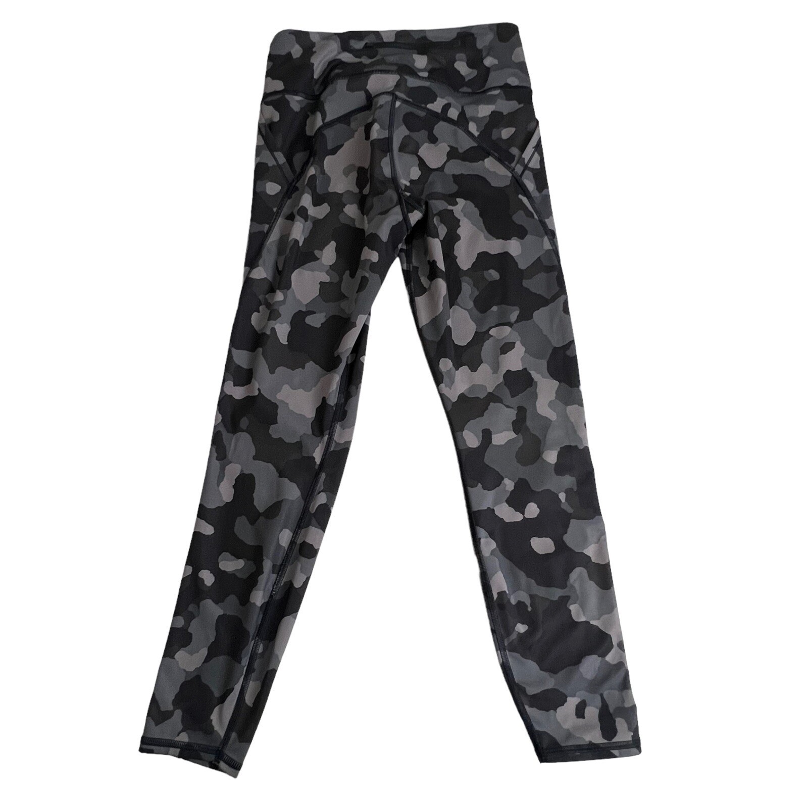 Athleta Womens S Lightning Camo 7/8 Tight Leggings Grey High Rise Pockets