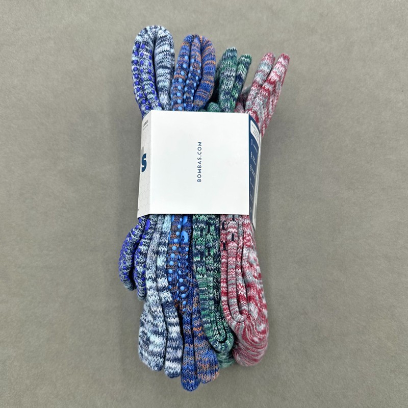 4 Pairs Women’s Performance Gripper Calf Socks Size Large 4 Colors Mix BOMBAS