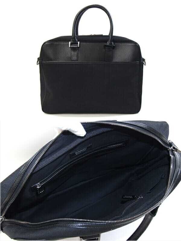 BURBERRY BLUE LABEL 2WAY Briefcase Canvas Leather Black Check