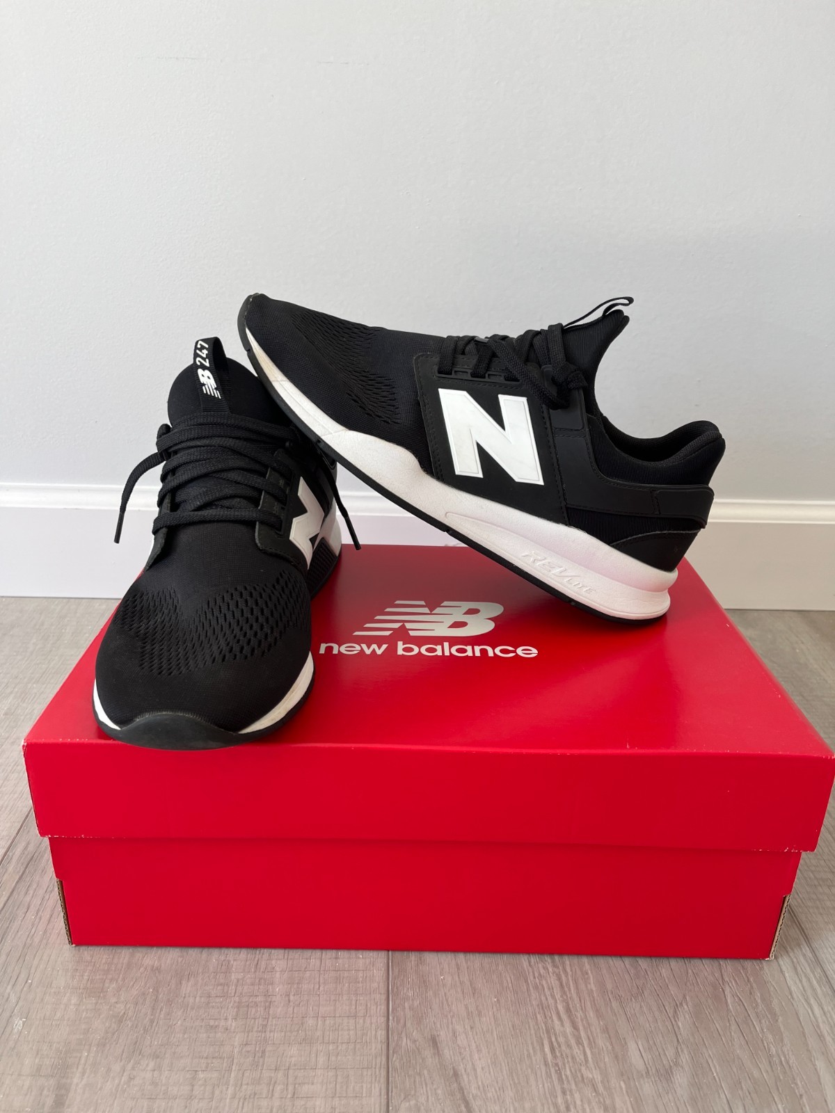 New Balance 247 Mens, Black, Size 12