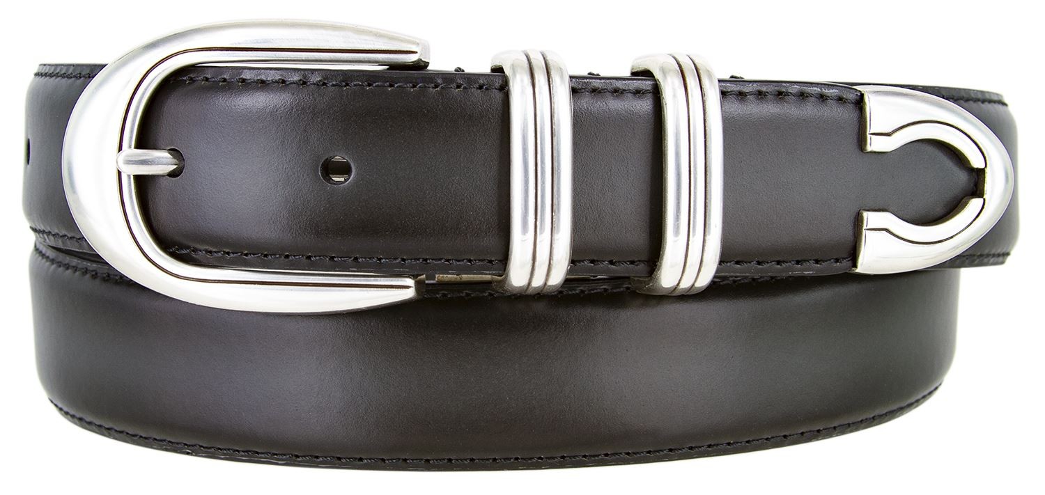 Ashford Burnish Edge Smooth Genuine Leather Dress Belt 1-1/8″(30mm) Wide