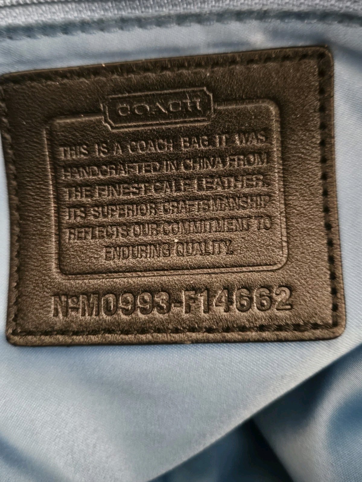 COACH SIGNATURE LEAH EMBOSSED PATENT LEATHER SHOULDER TOTE BAG F14662 SHOPPER