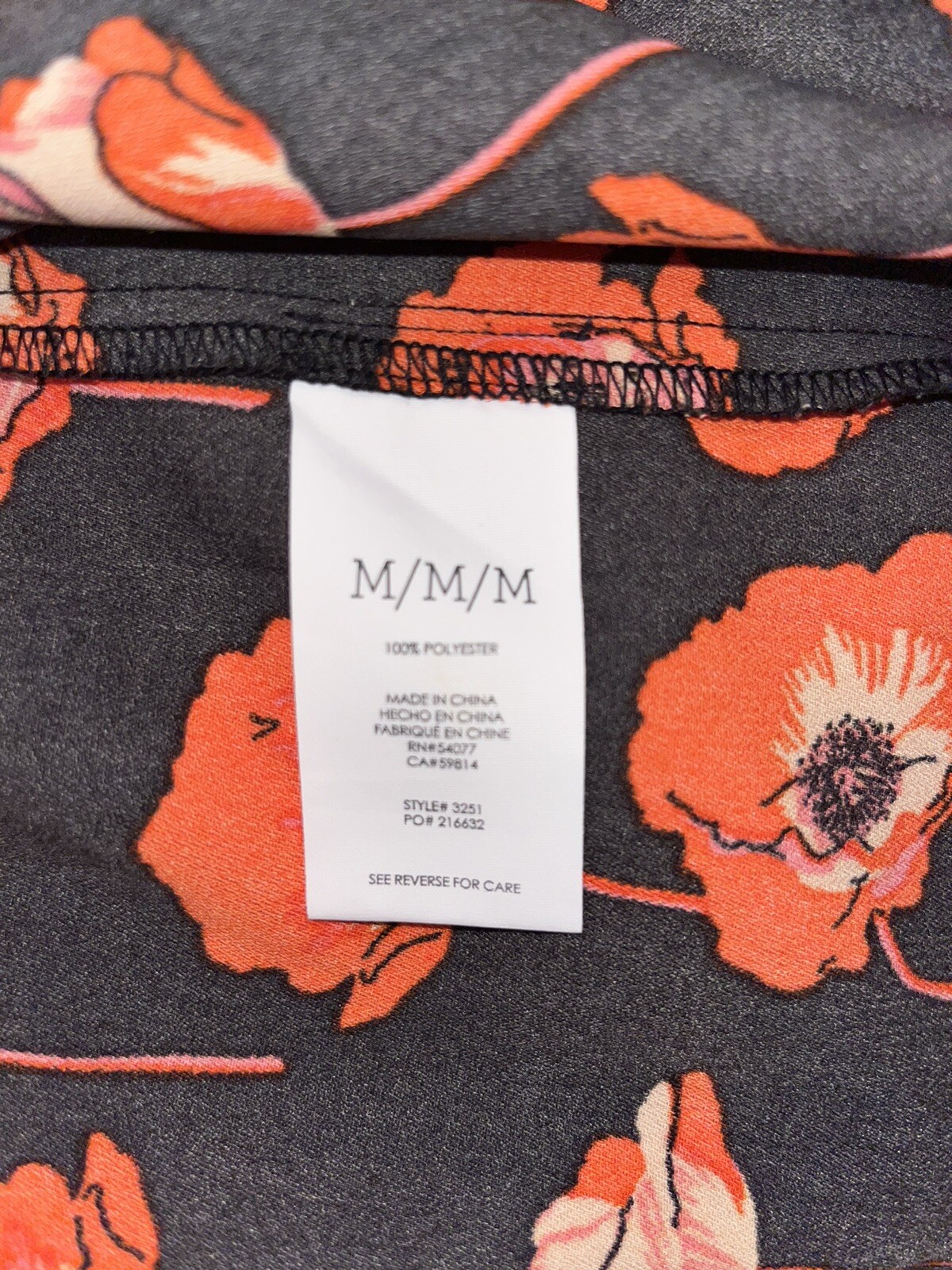 CABI Medium Womens Top #3251 Flanders Split Back Poppy Floral Flyaway Back