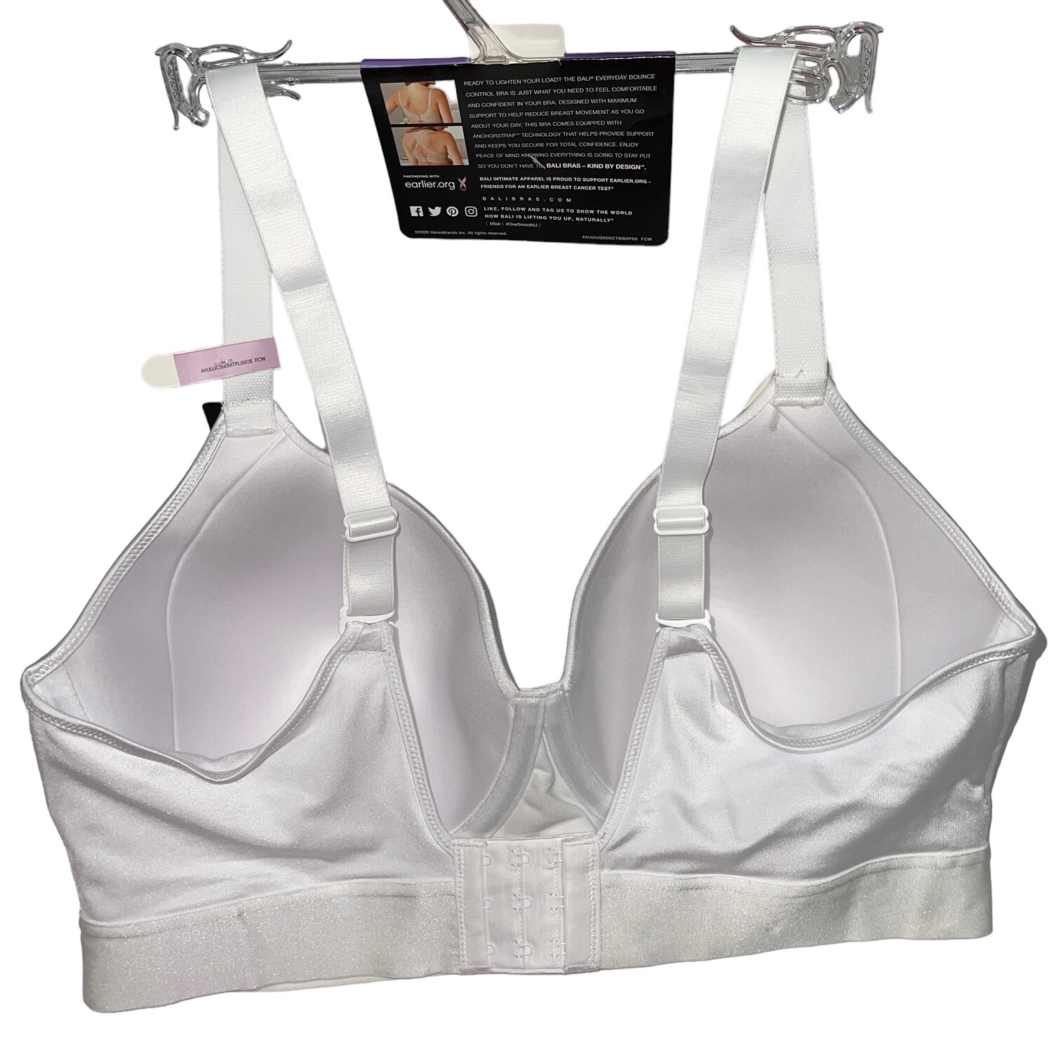 Bali Bra Underwire Bounce Control Wide Support Band Smoothing Cool Comfort 3456