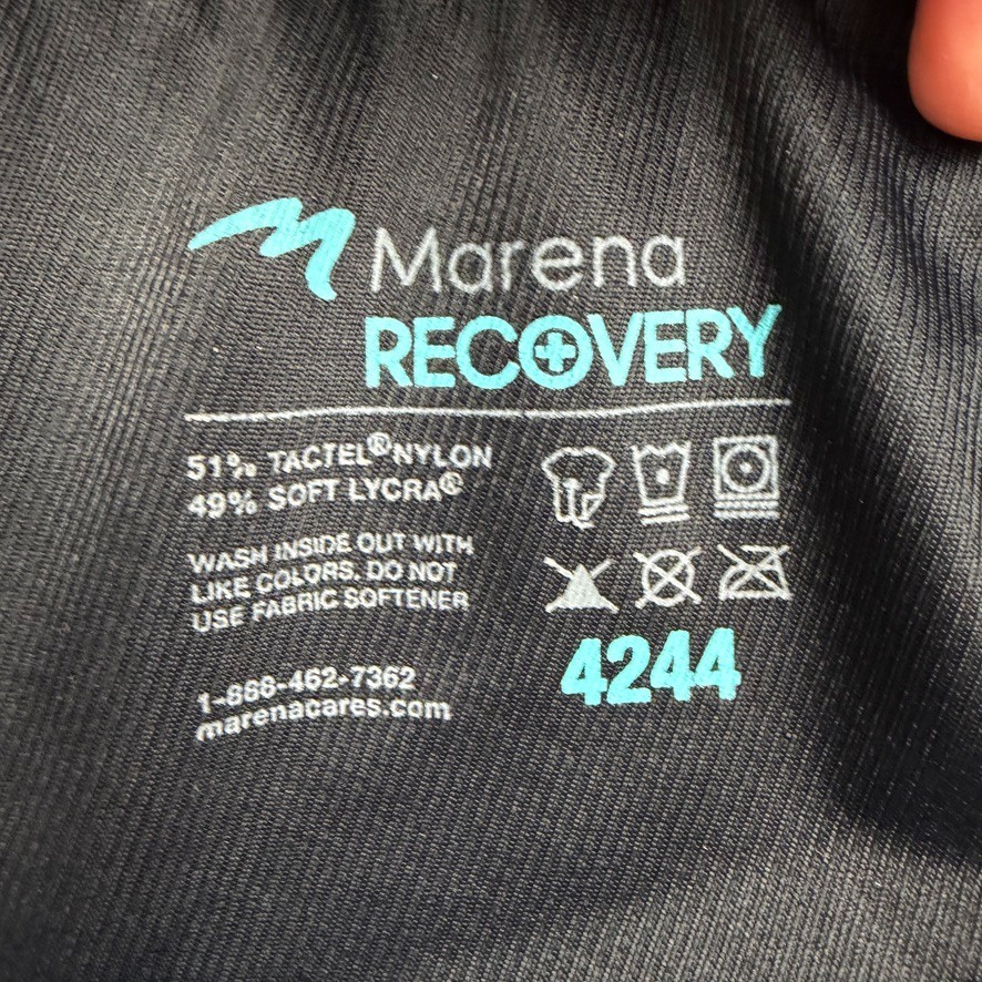 Marena Recovery Sports Bra Womens Medium Black Front Closure Compression 4244