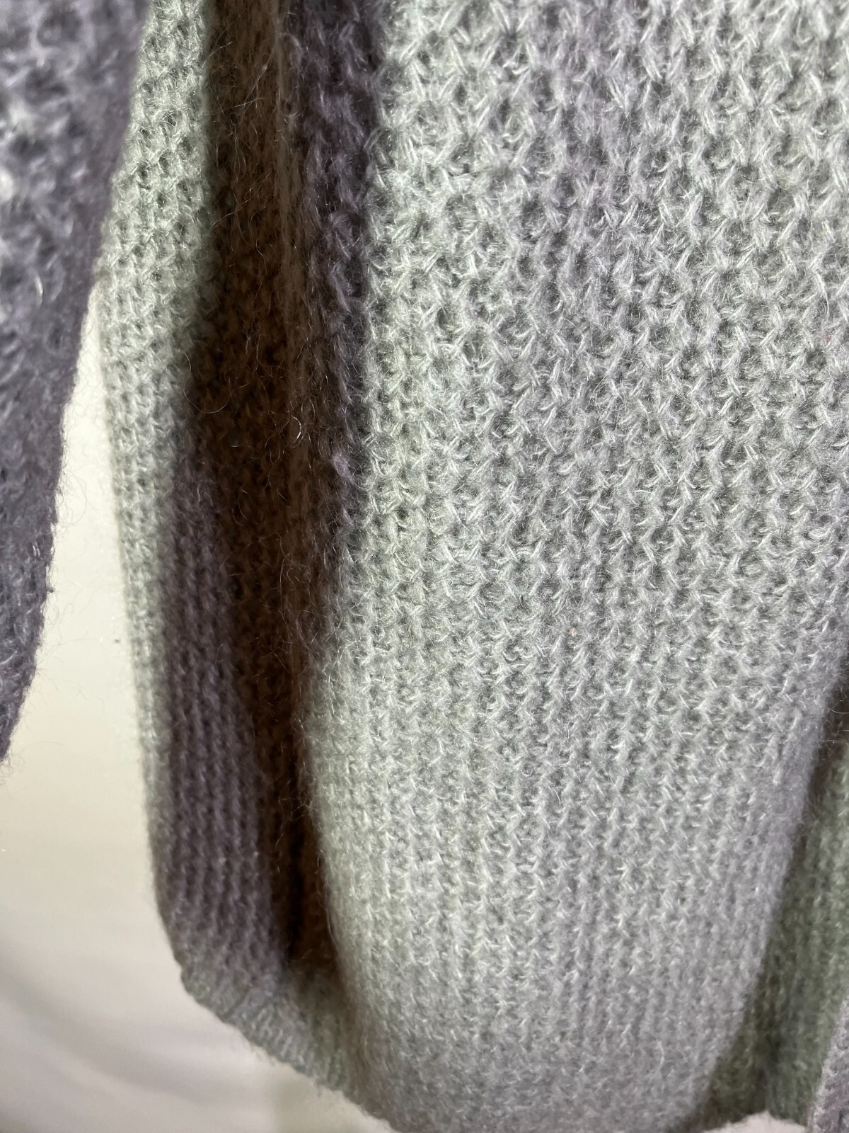 Sundance Size PM Fuzzy Grey Cardigan Sweater Open-Front Mixed Knits