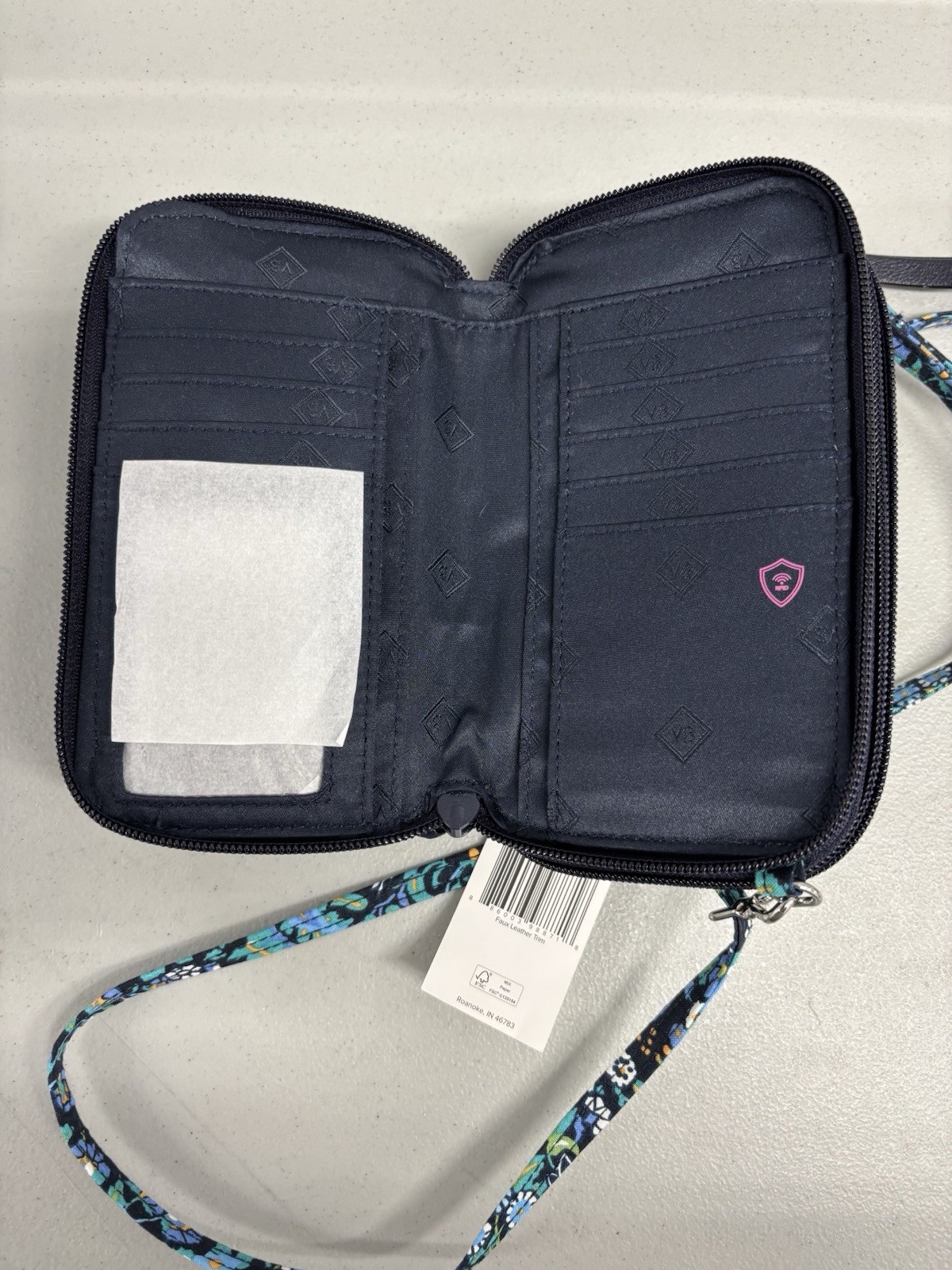 NEW! Vera Bradley AIO Crossbody Wallet Dreamer Paisley Plants RFID Protection