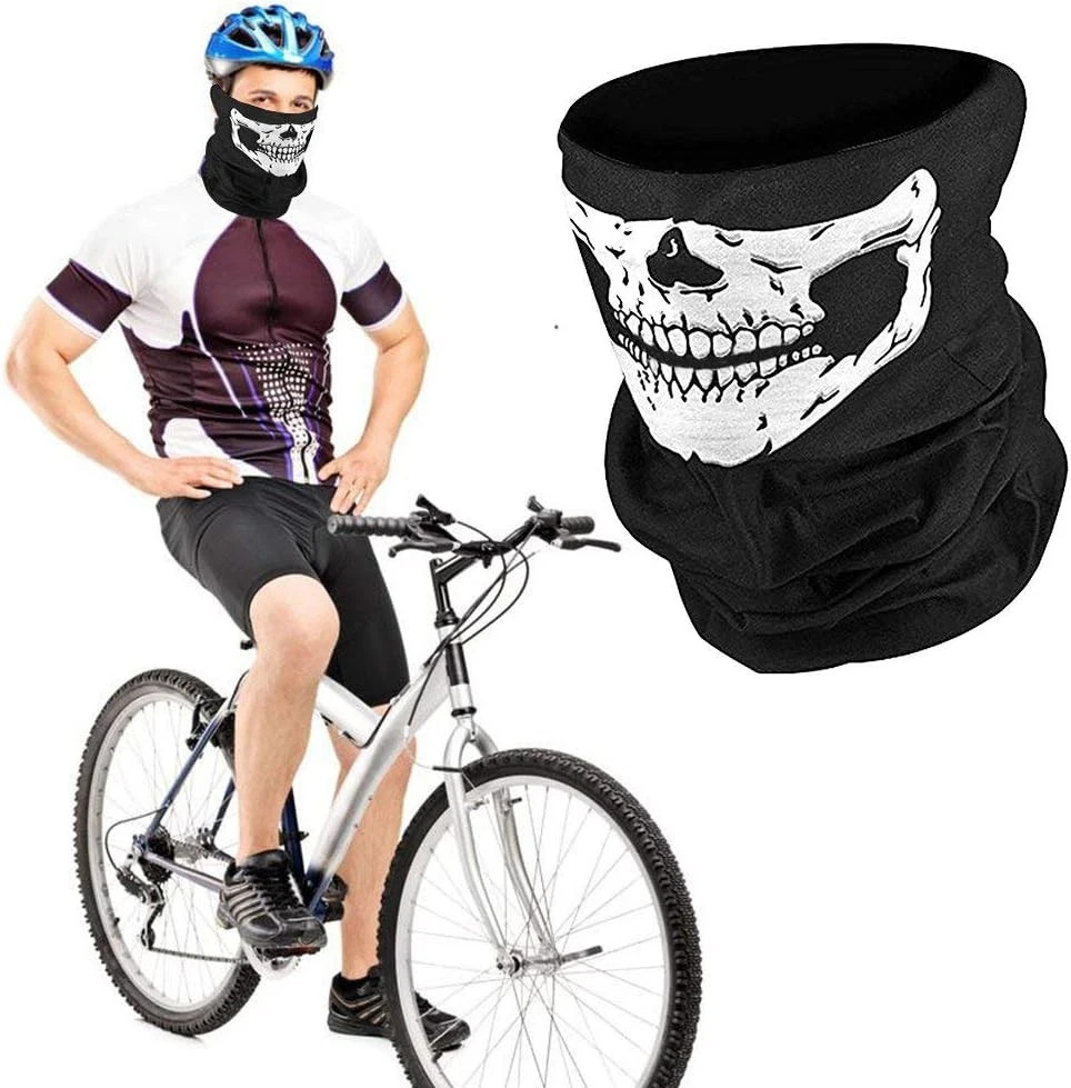 Skull Chin Masks, Breathable Face Mask Skull Seamless Balaclava Mask Headwear