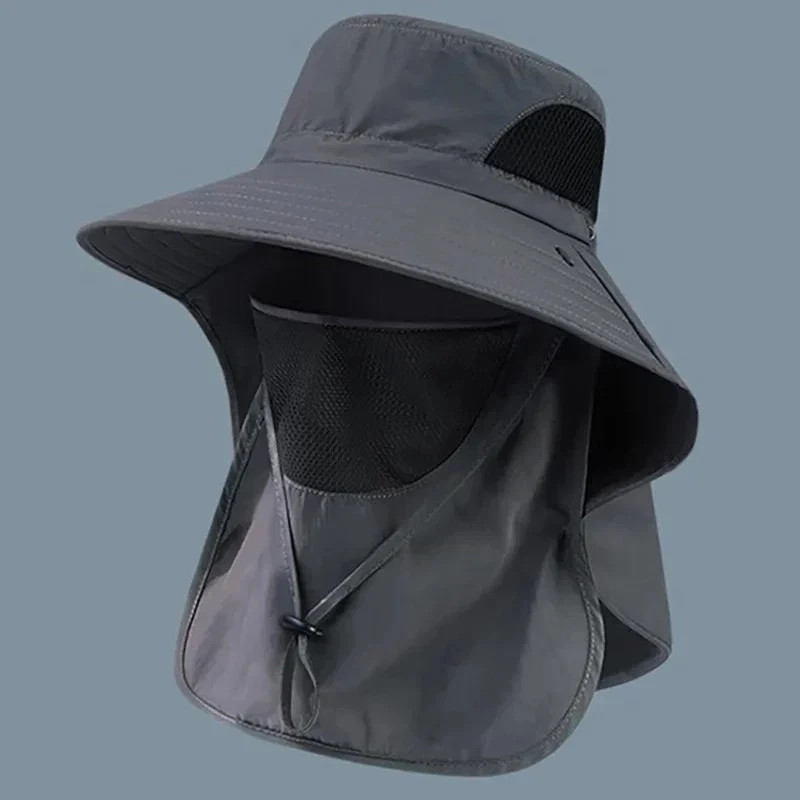 Wide Brim Sun Hat with Neck Flap – UV Protection Fishing & Hiking Cap