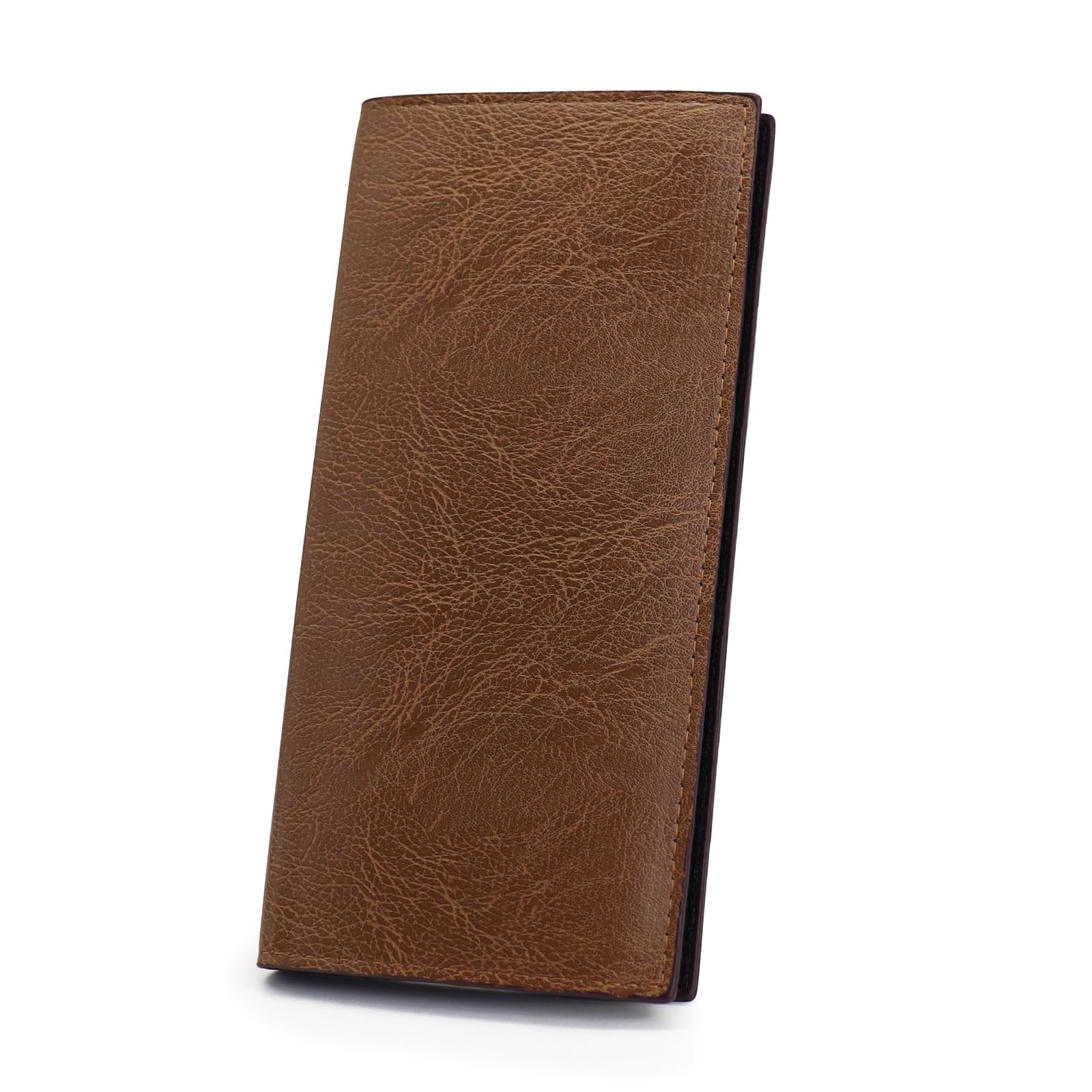AfitLulu Long Wallet for Men, 19.2*9*0.8 cm/7.55*3.54*0.31inches, Brown