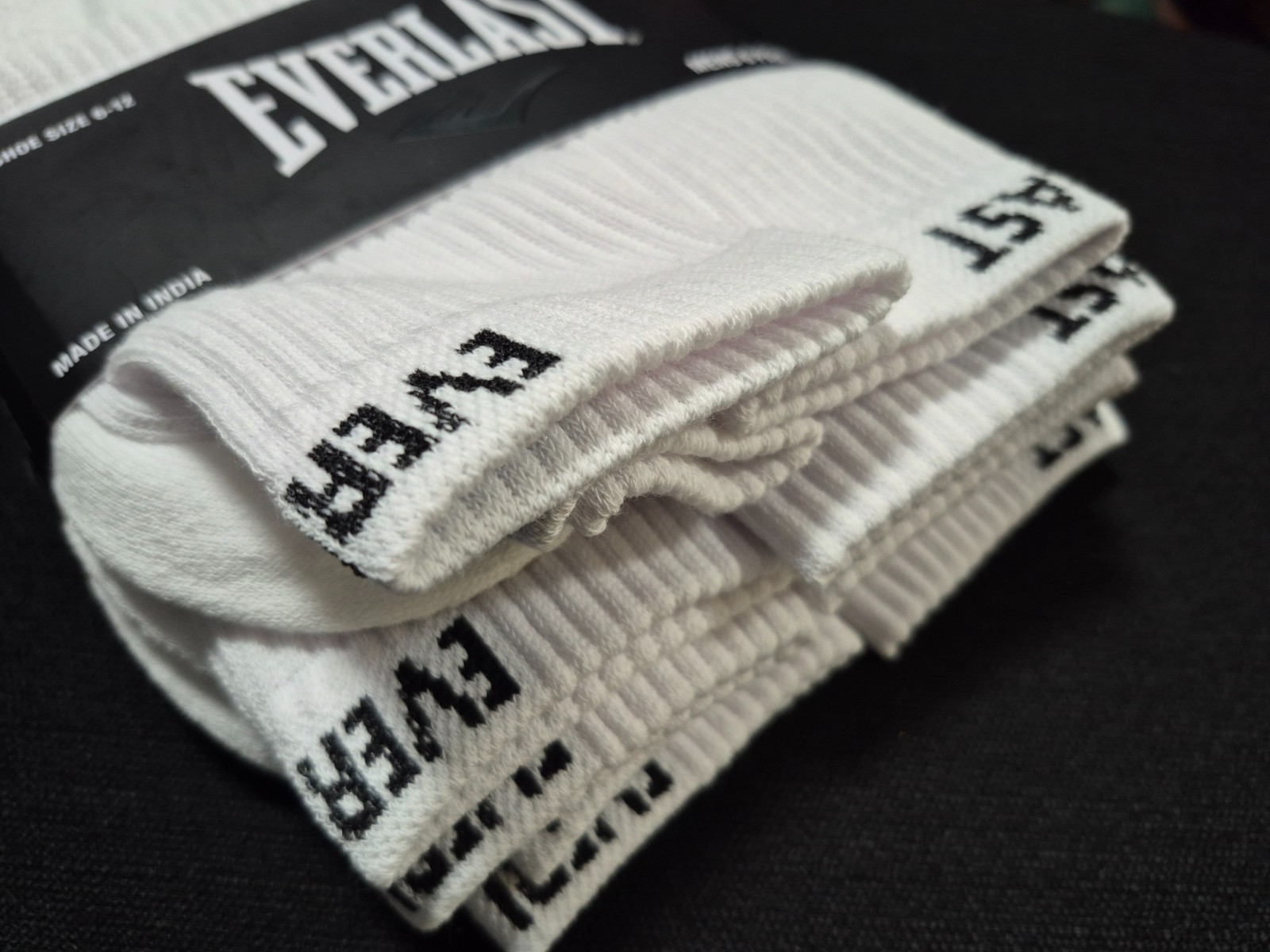 Everlast Mens Full Cushion Sports Training Crew Socks 6 Prs white size 6-12