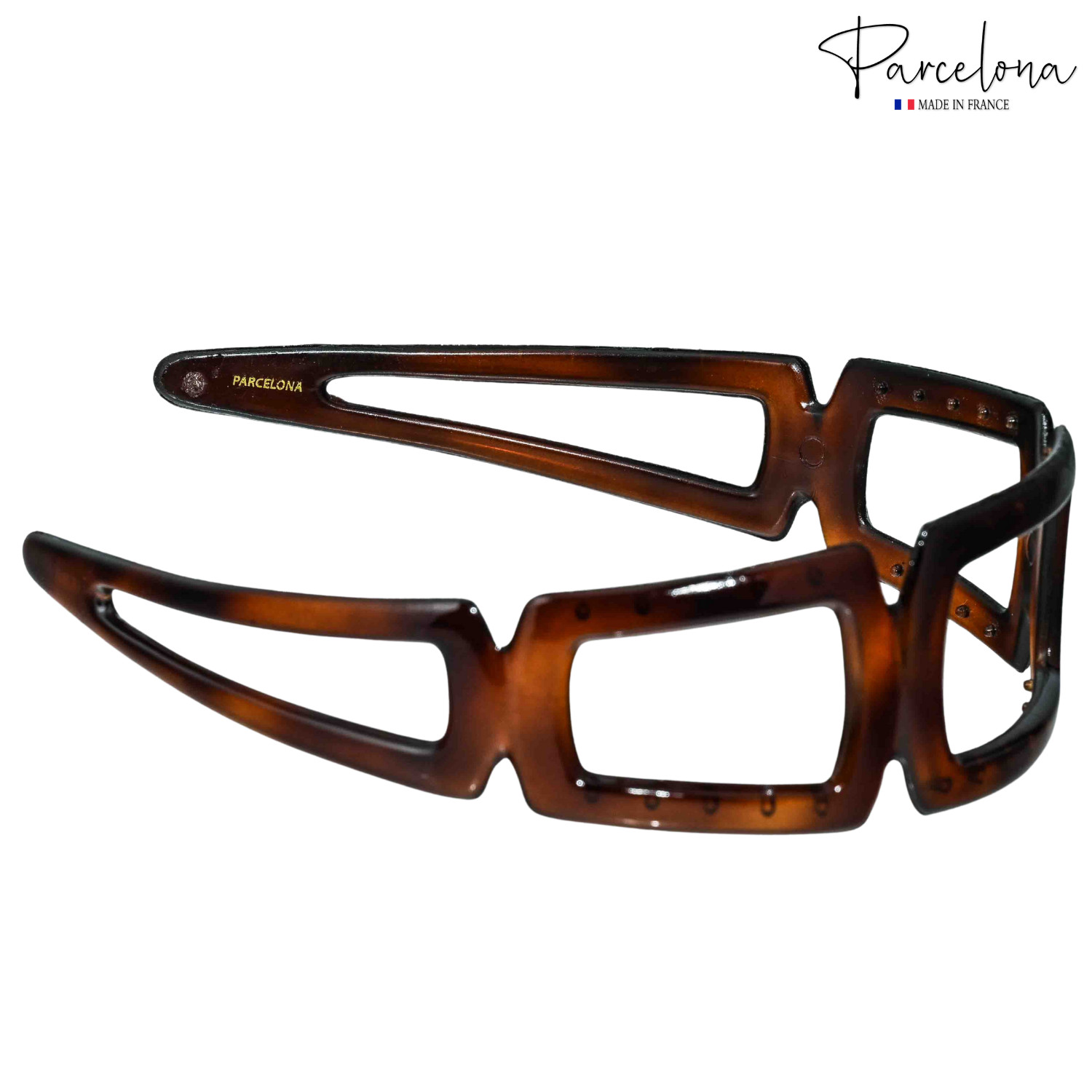 Parcelona Open Geometric Tortoise Acetate Headband French Lightweight Hairband
