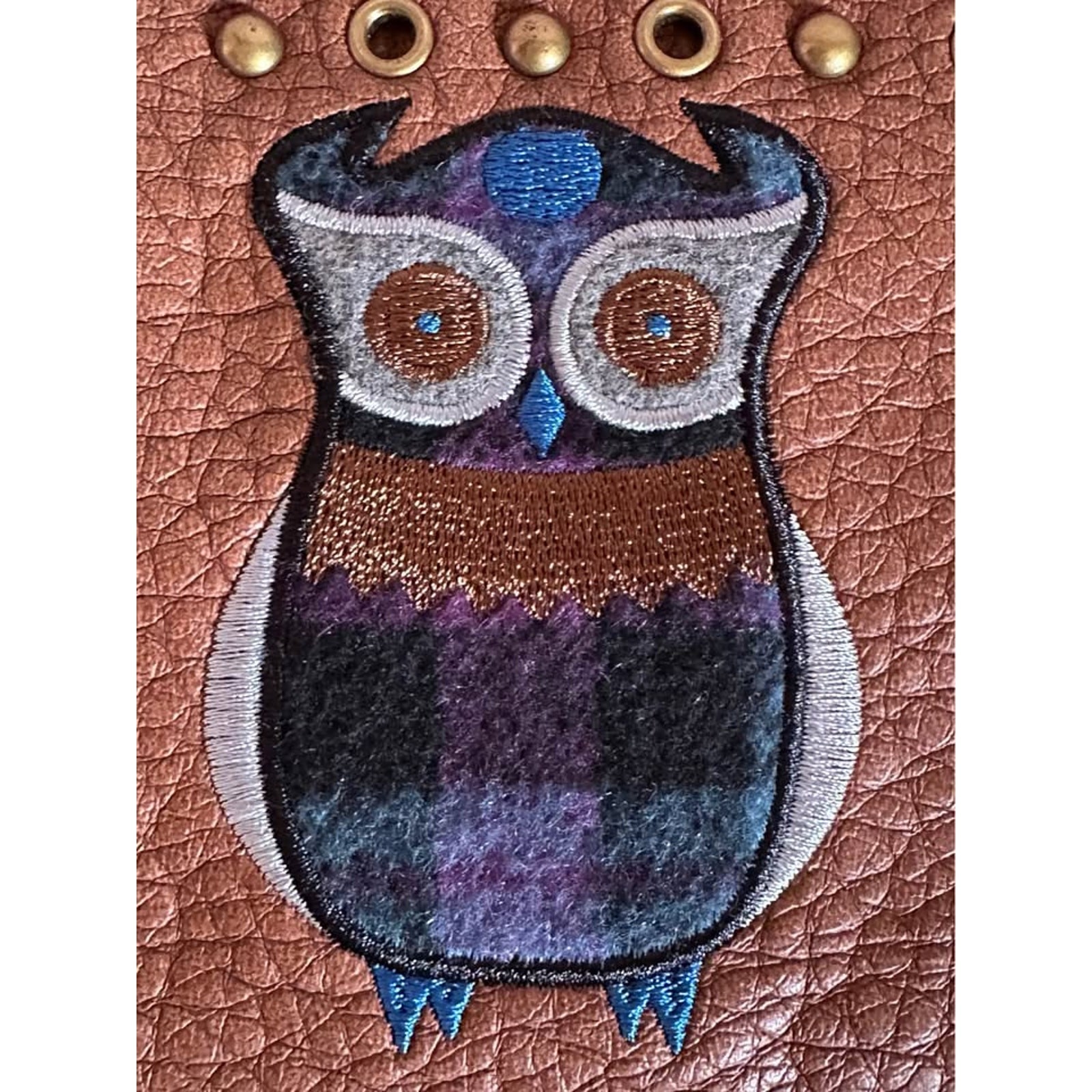 Mudd Wrist Purse Brown with Multi color Owl