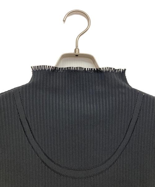 A・POC Fringe Pleat Cut & Sew Black Nylon Polyester T-Shirt L 여성