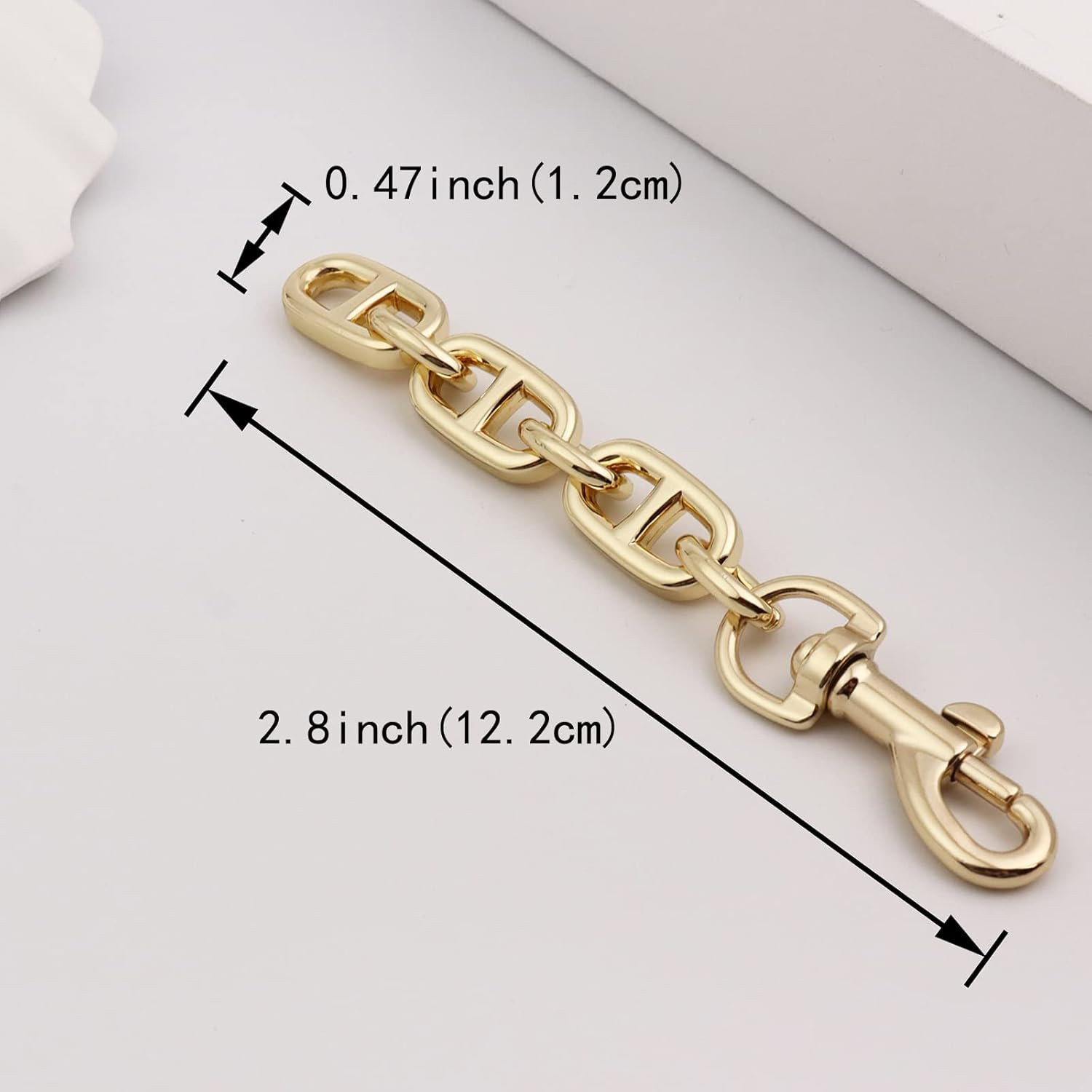 Purse Strap Extender 2Pcs 4.7 Inch Bag Extender Chain for Shoulder Bag Metal Cha