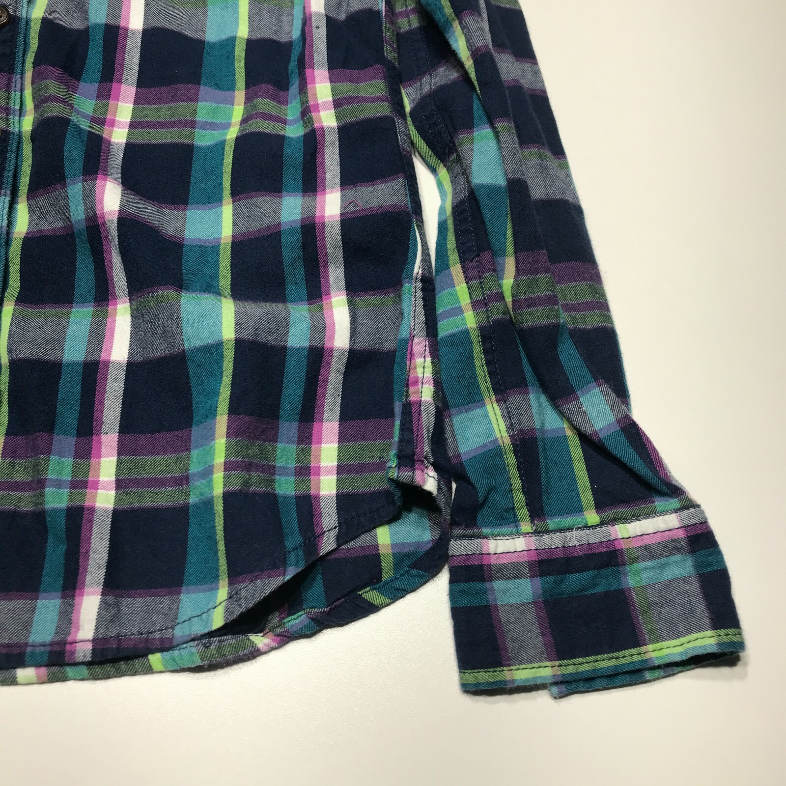 Aeropostale Button Up Womens Size S/P Casual Plaid 100% Cotton 2 Front Pockets
