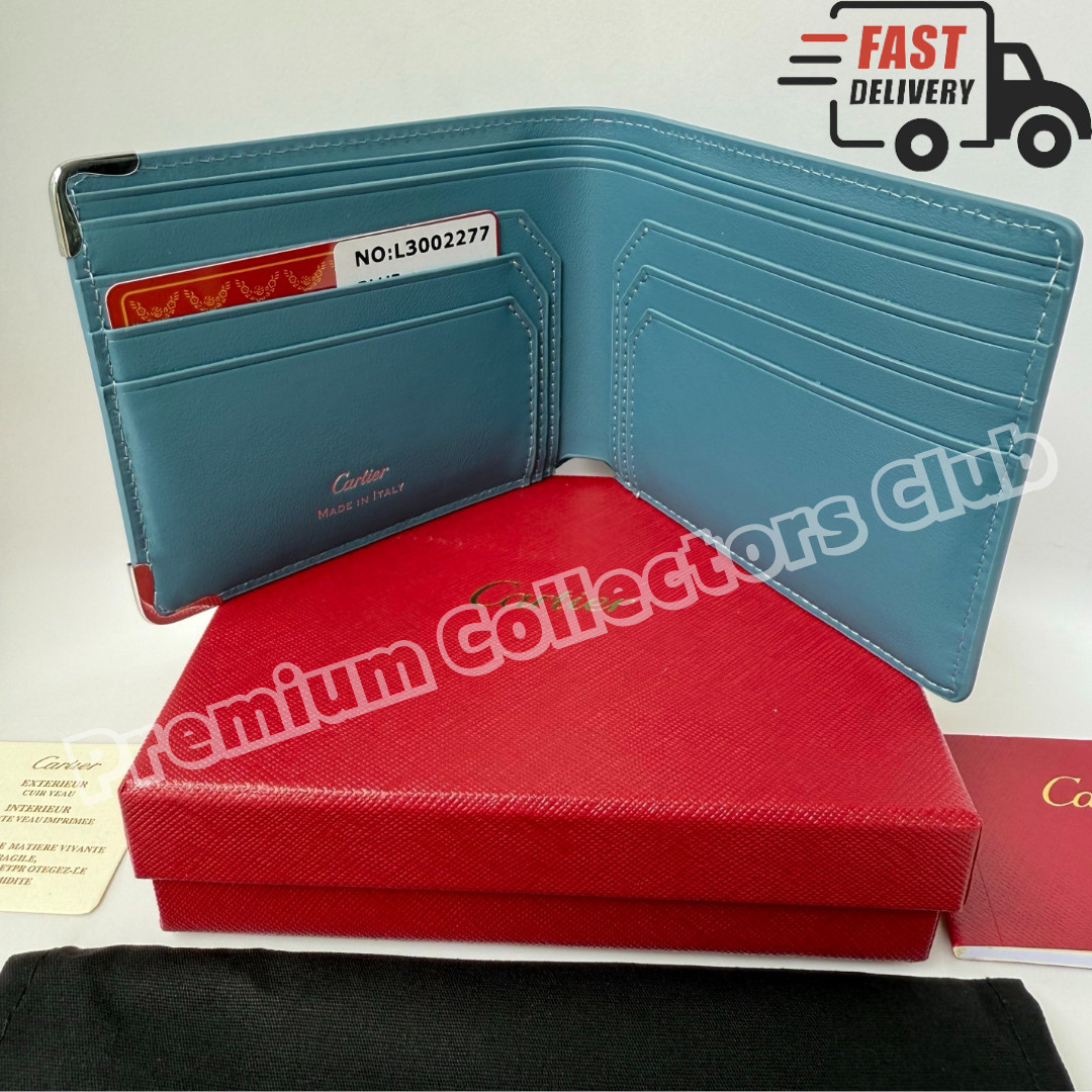 CARTIER Santos de Cartier Leather Bifold Wallet Dust Bag, Papers Luxury Gift Bid