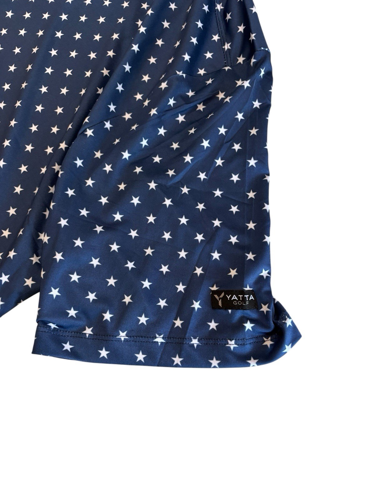 Golf Polo Shirt Stars Print Patriotic Mens XL & XXL Navy Blue July 4th NWT Gift