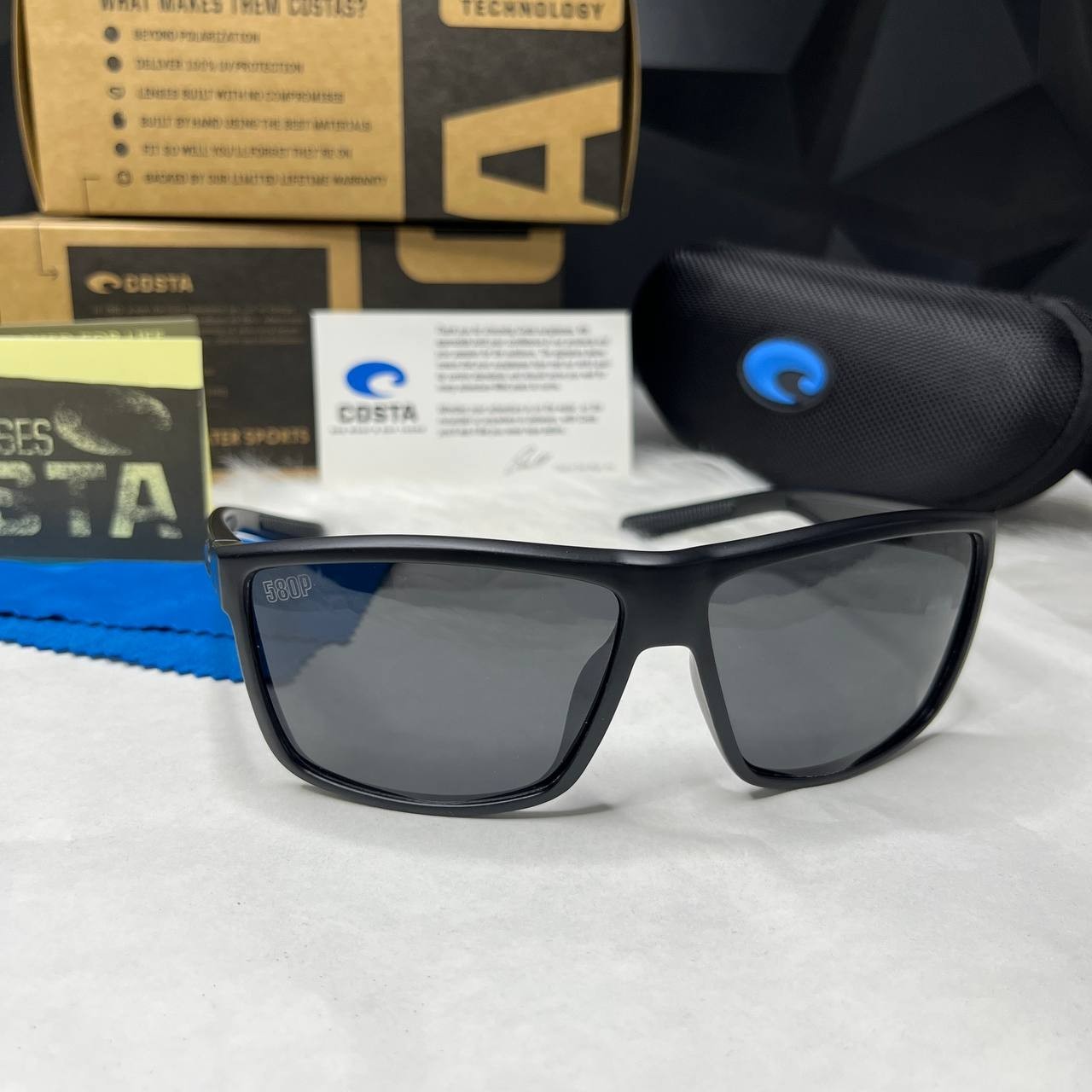 Costa Del Mar Rinconcito Black Frame Matte Black 580P Lens Polarized Sunglasses