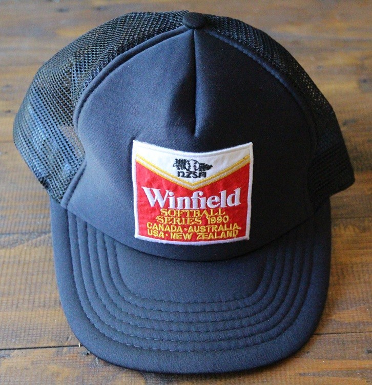 Vintage Winfield Softball Series 1990 black trucker style cap One size snapback