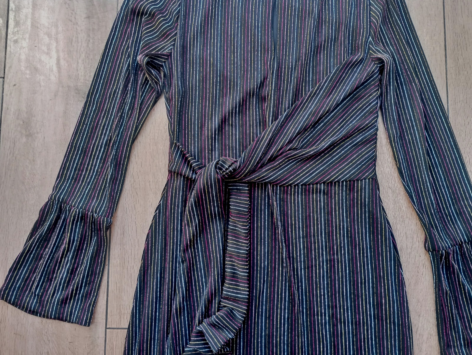 NEW&TAGS FRENCH CONNECTION dress SIZE S 8 10 metallic multicolour stripe RRP £95