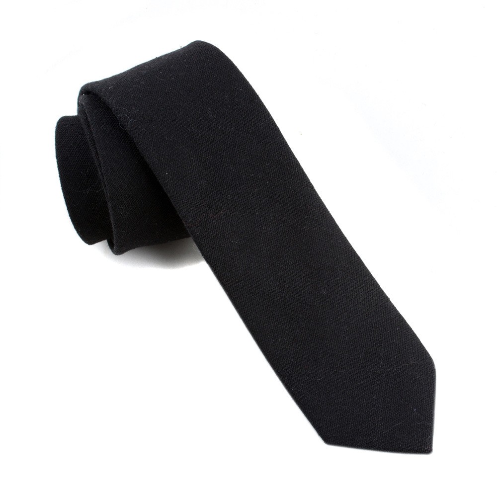 Men Solid 6CM Skinny Linen Cotton Necktie Wedding Party Business Formal Neck Tie