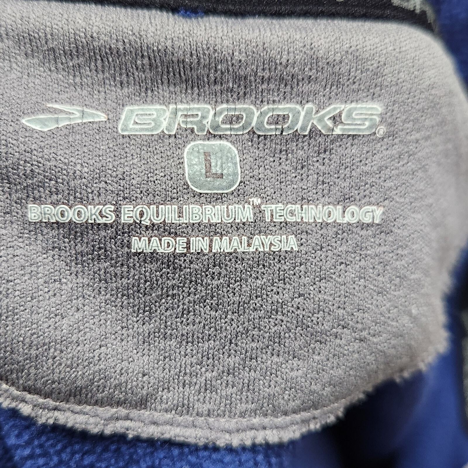 BROOKS RUNNING Fleece Jacket Womens Large Blue 1/2 Zip Lightweight Pullover
