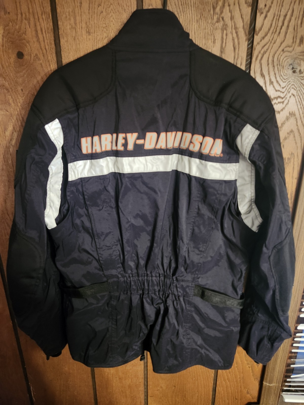 Harley Davidson Jacket Men Medium Black FXRG Nylon Belted Riding Gear Reflective