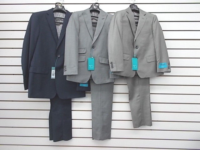 Boys T.O. 2pc Dark Plaid OR Light Gray Suits Sizes Slim & Classic Sizes 4 – 10