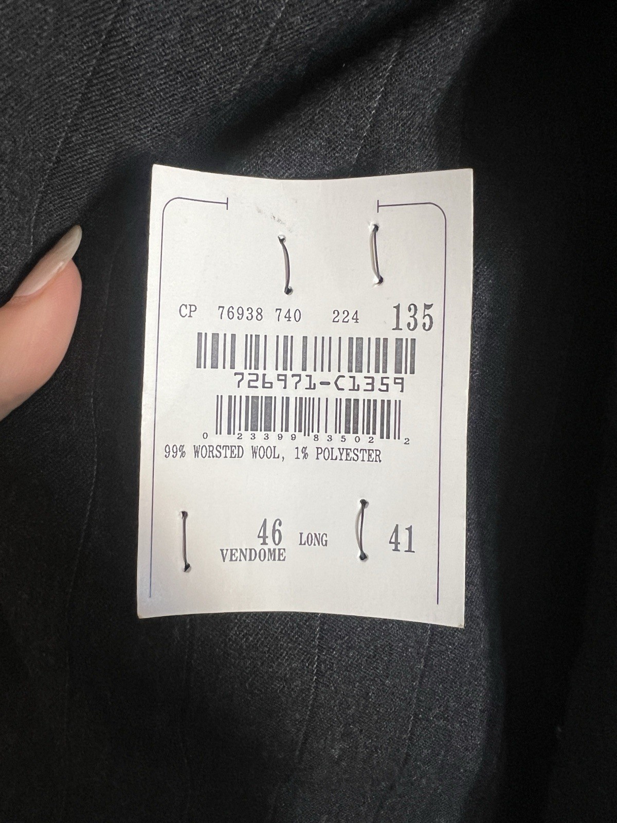 Pierre Cardin Gray Pinstripe jacket 46L Wool Two-Button 41W 31″