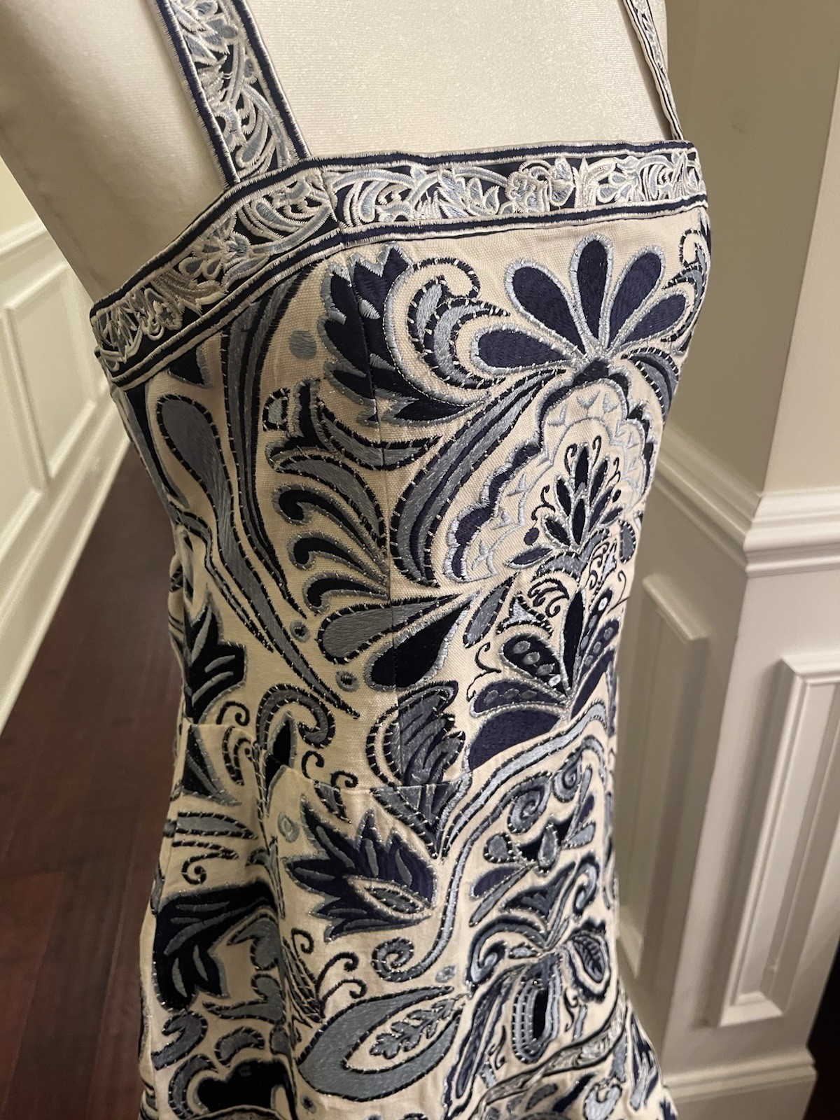 Alice + Olivia Kaiser Embroidered Canvas Mini Dress NWT $695.00 Sz 14