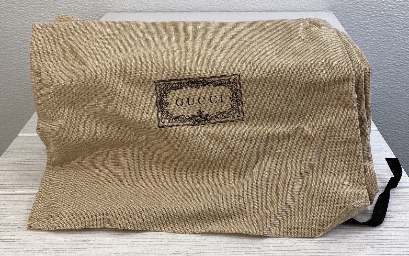 Gucci Miami Slides Mens US12 UK11 Beige-Ebony Rubber Platform Sandals *PREOWNED*