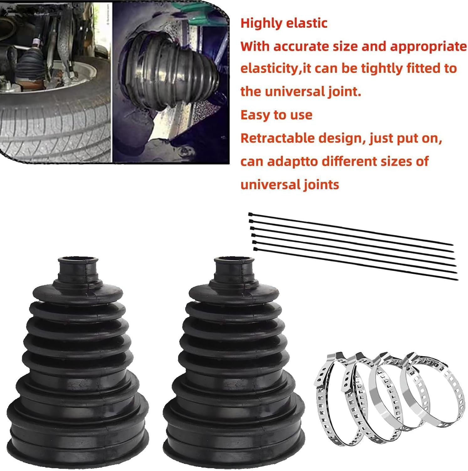 2PCS Silicone CV Boot Repair Kit with Expander Tool Dustproof,Waterproof | 4
