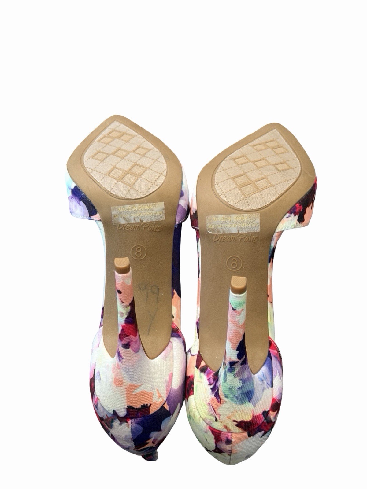 Dream Pairs Floral Pointed Toe High Heel Dress Pump Shoes 8