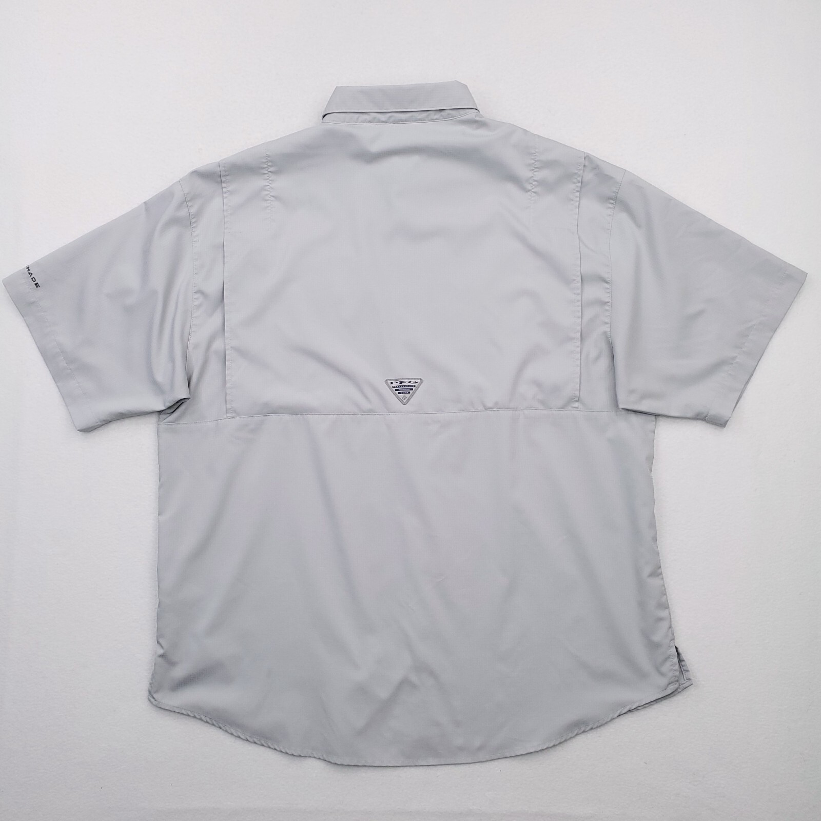 Columbia Shirt Mens Extra Large Gray PFG Performance Vented Caped Outdoor Fish