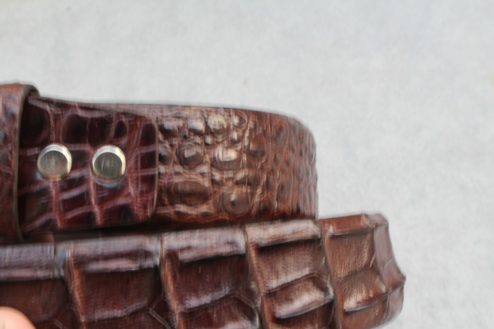 Luxury Brown Alligator Crocodile Print Leather Skin Men’s Belt – W 1.3 inch