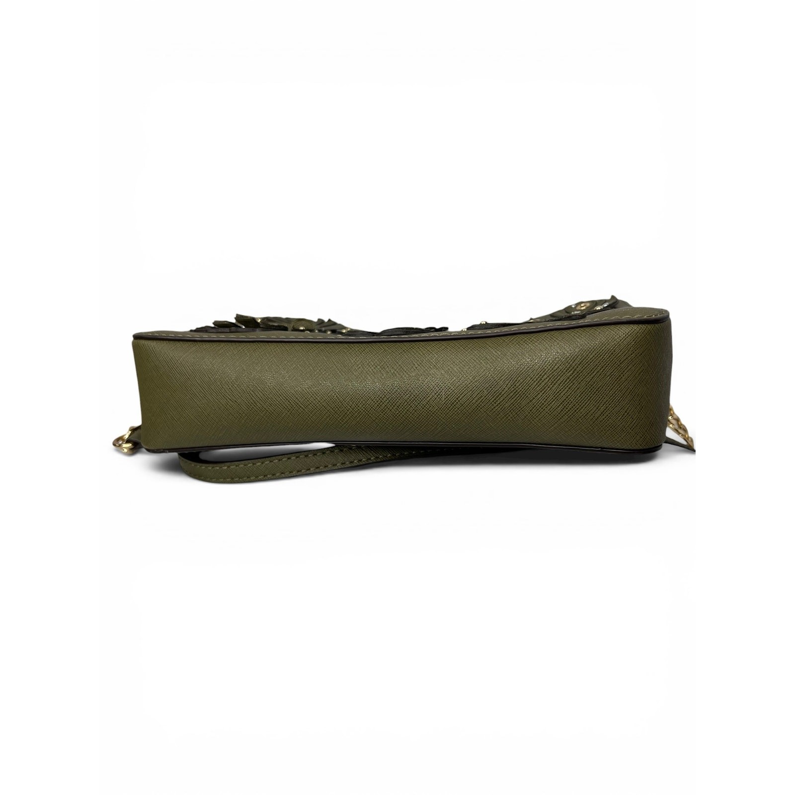 Michael Kors Jet Set Olive Saffiano Leather Dragonfly Crossbody Bag EUC
