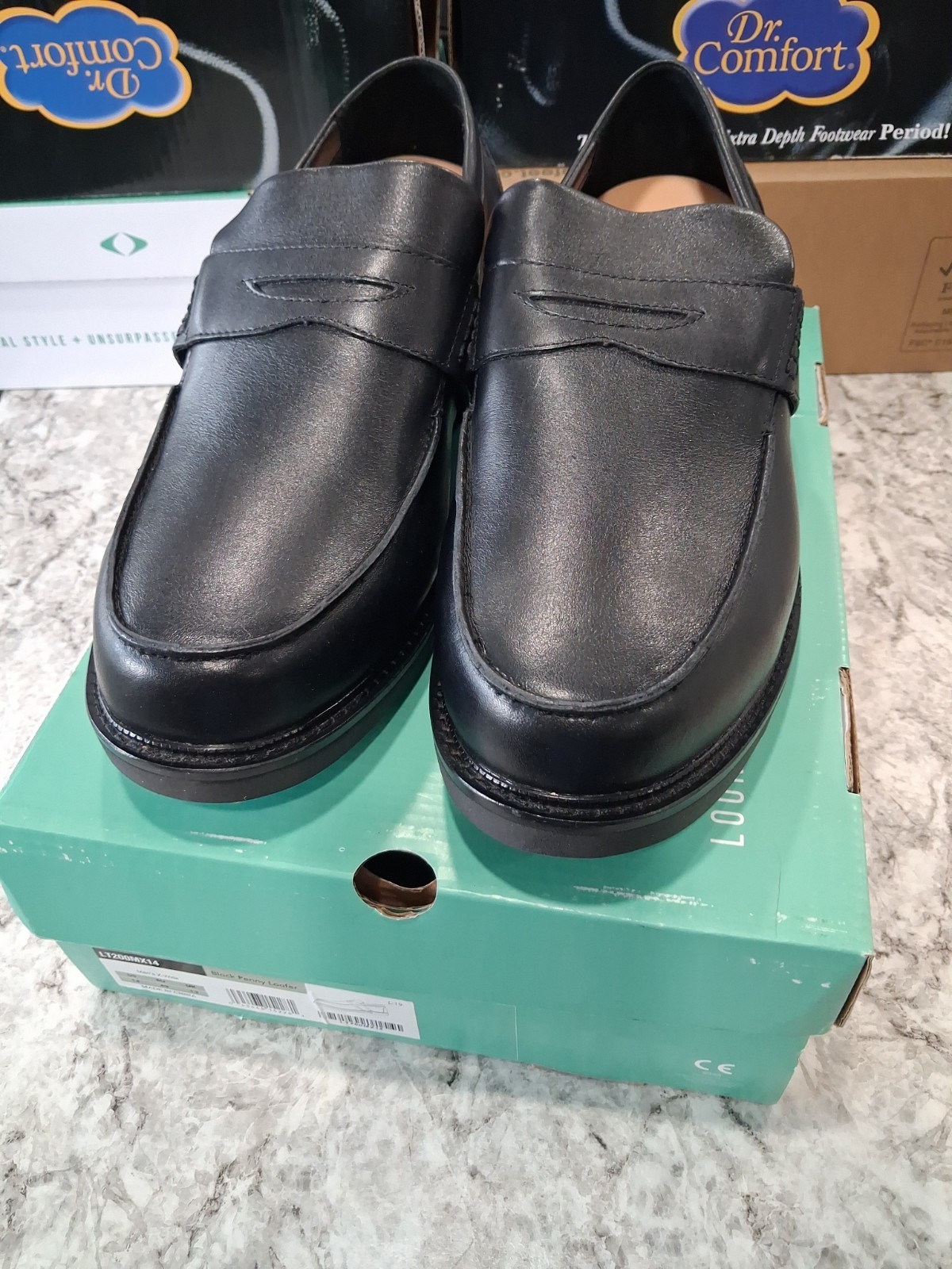 Apex Mens Shoe Penny Loafer Black Sz. 14 Xwide LT200MX14