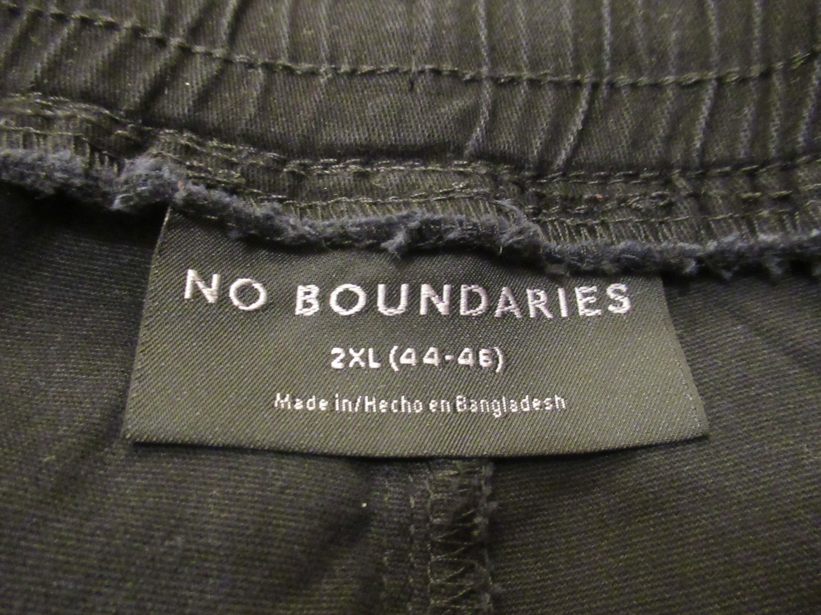 No Boundaries Men’s Drawstring Stretch Waist Pants Black Size 2XL (44-46)