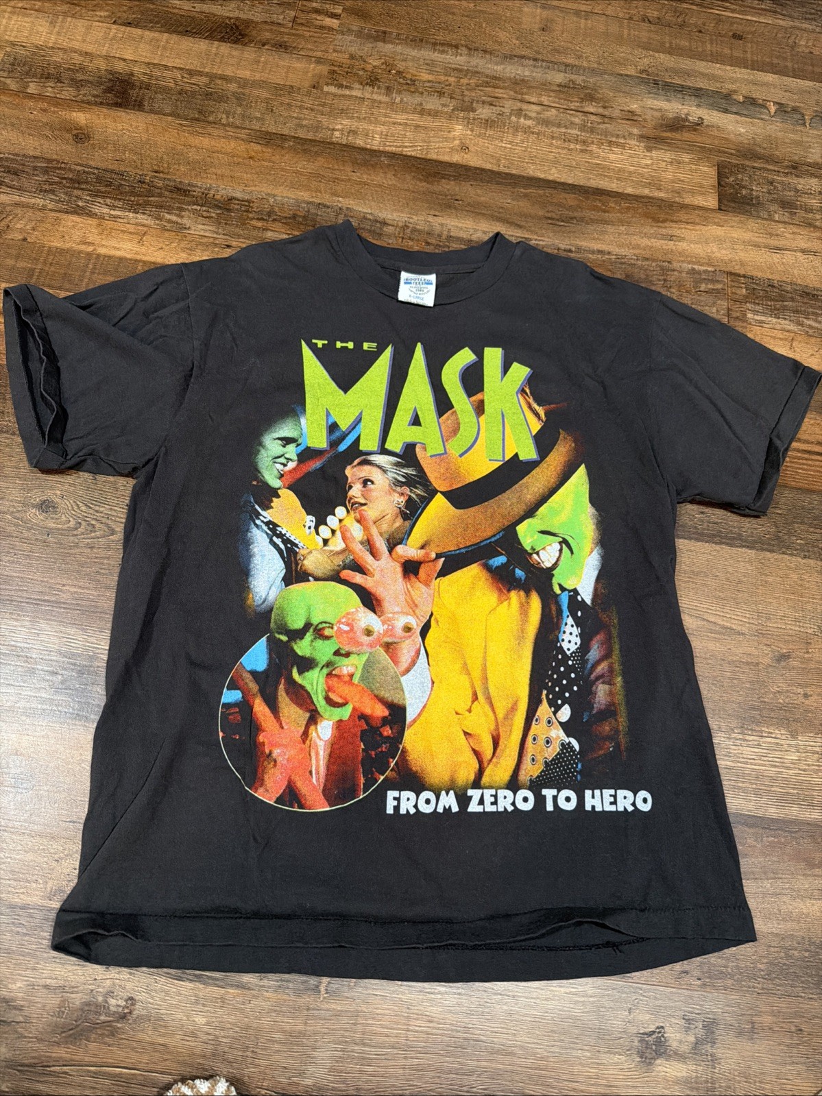 The Mask AOP T Shirt Jim Carrey Movie Modern Reprint AOP All Over Print Sz XL