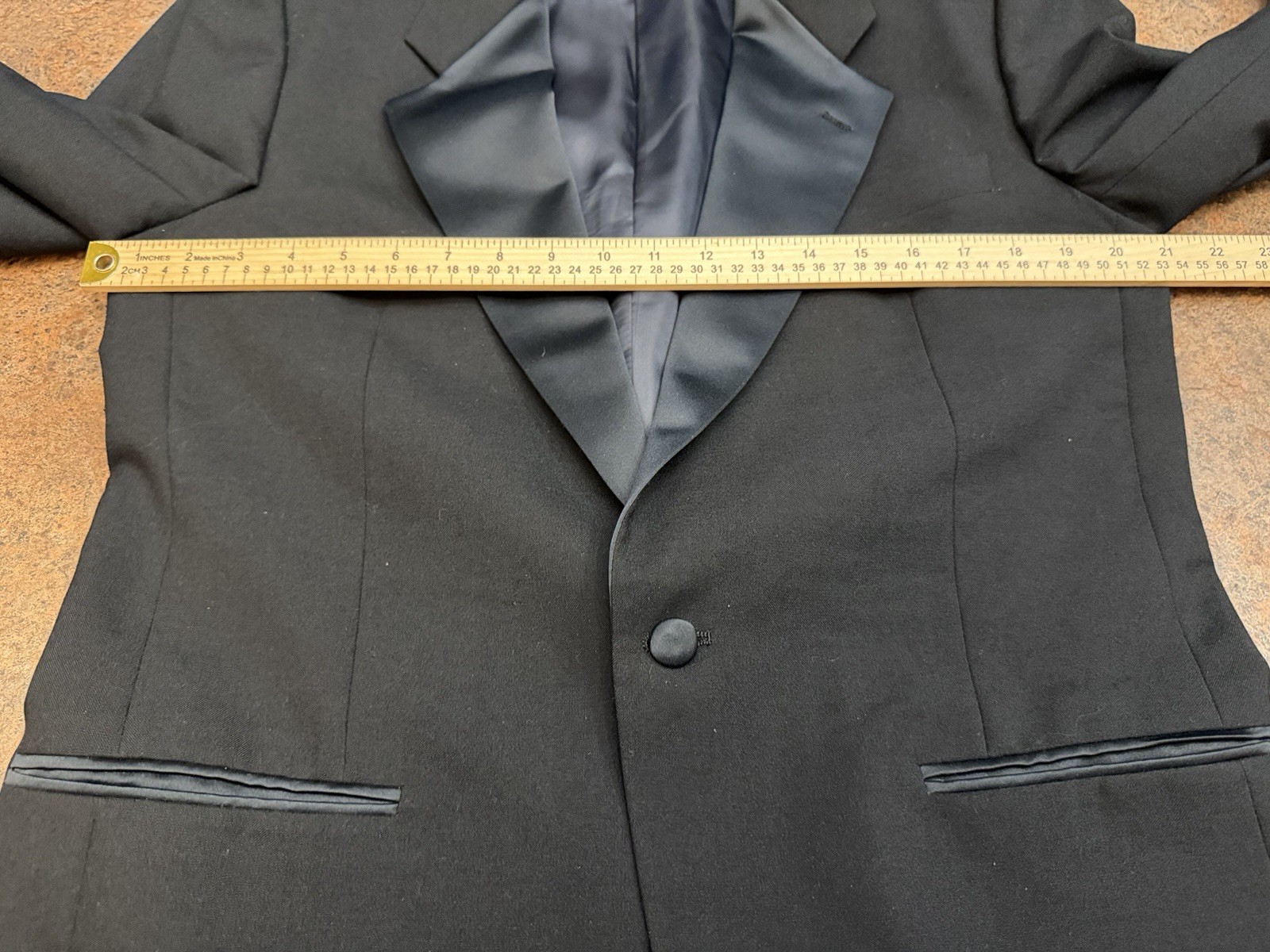 Vintage Yves Saint Laurent Formalwear Wool Tuxedo Jacket Mens 44R Black USA NICE